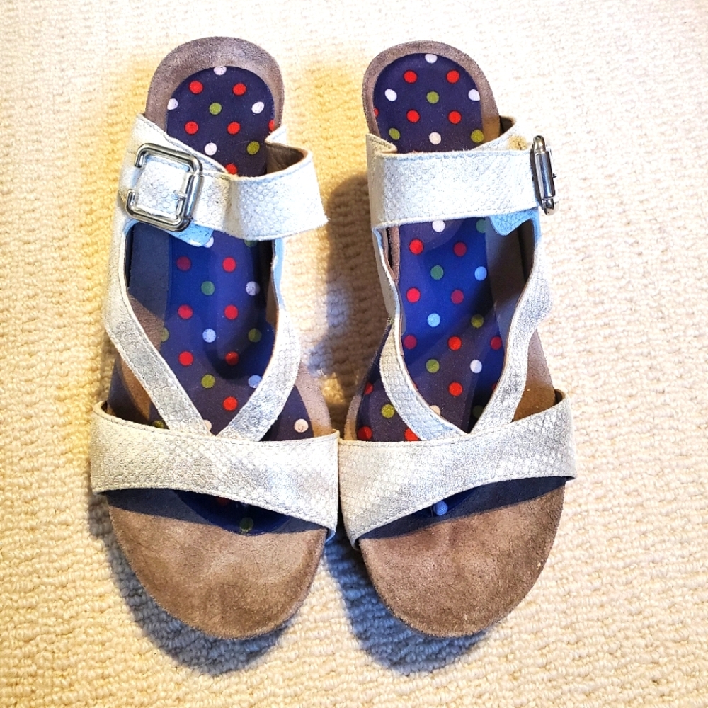 White and silver Mephisto sandals